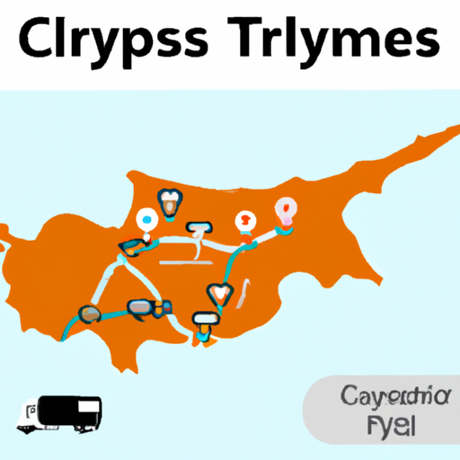 מפה של קפריסין הטורקית המציגה עסקאות תחבורה